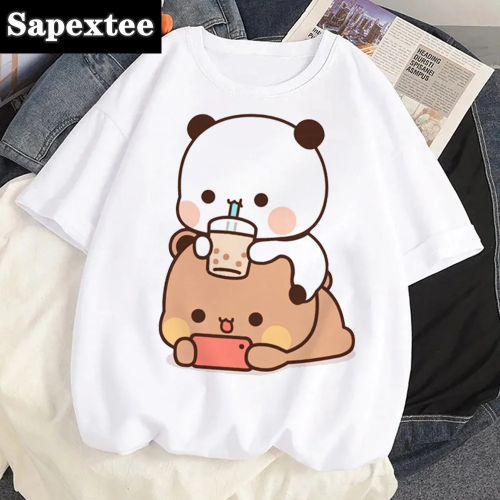 صورة تي شيرت نسائي برسومات هزلية ، توب بوبو دودو ، ملابس بتصميم نسائي